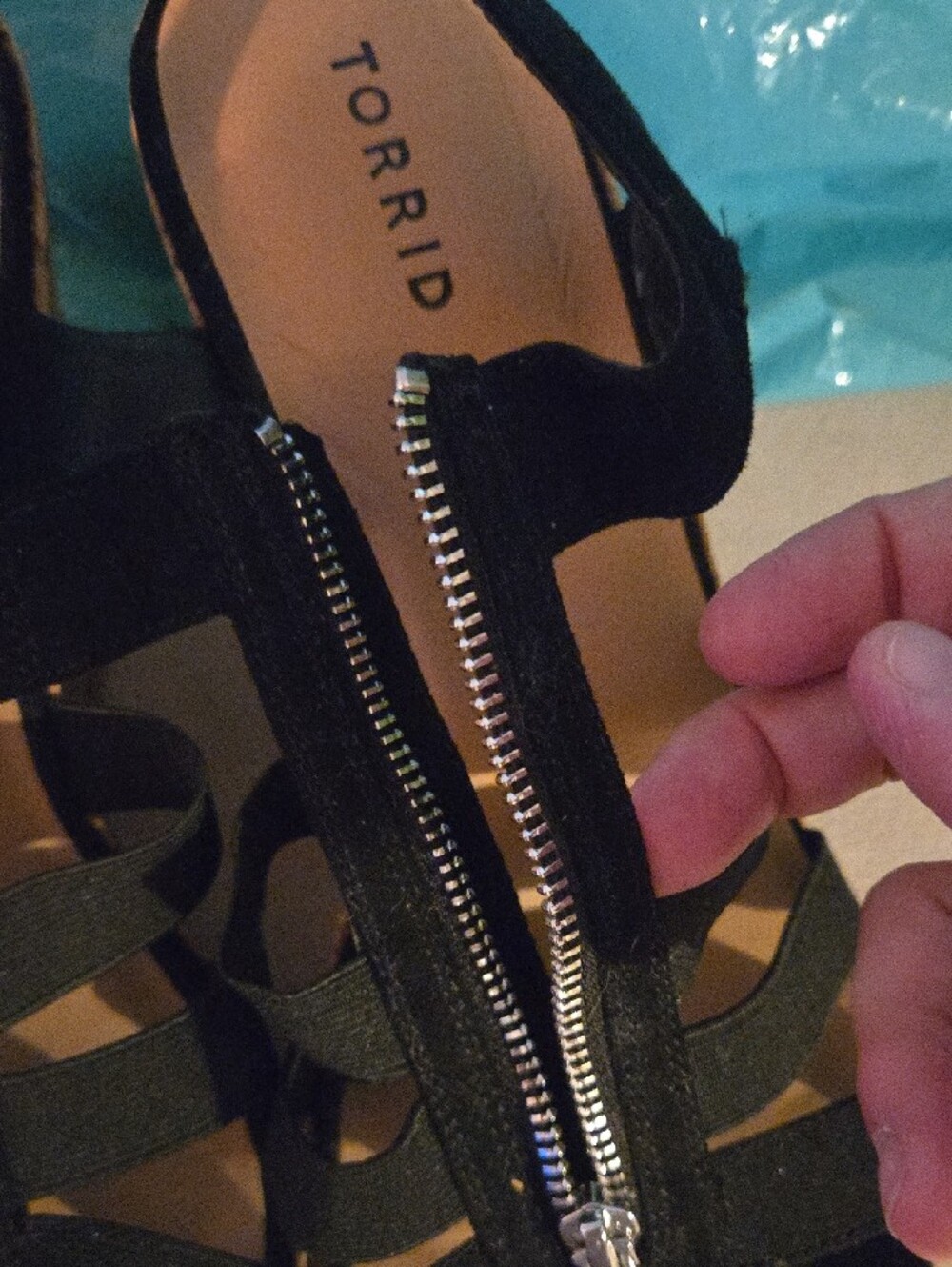 torrid Black Zip-Strap Espadrille Wedge Sandals - Picture 5 of 5